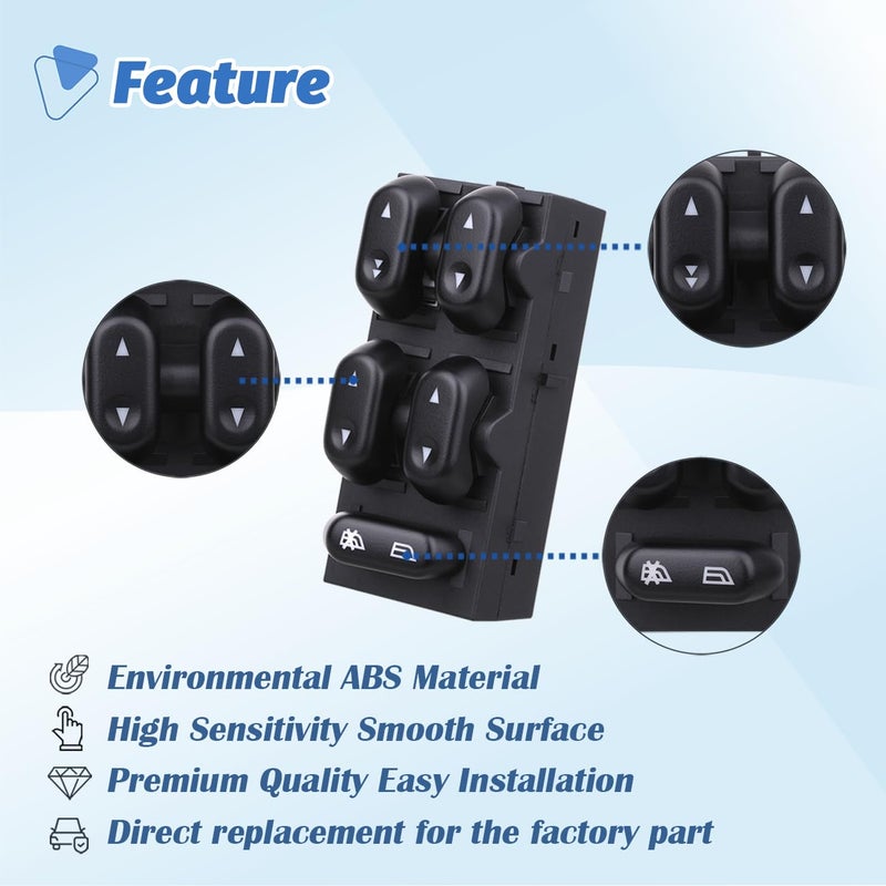 AiYiGu Power Window Control Switch Master Door Button Compatible with 2003-2008 Ford Crown Victoria/F150/Expedition, 06-08 Lincoln Mark LT, 03-08 Mercury Grand Marquis/Marauder Replace OEM 5L1Z14529AA - Image 5