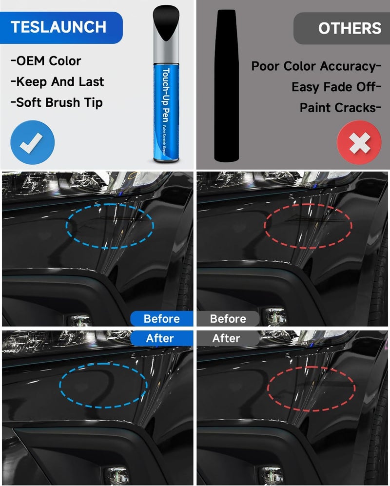 RSACET NH-731P Crystal Black Pearl Touch Up Paint Compatible with Honda Exact Match Touch Up Paint Car Scratch Repair - Image 2