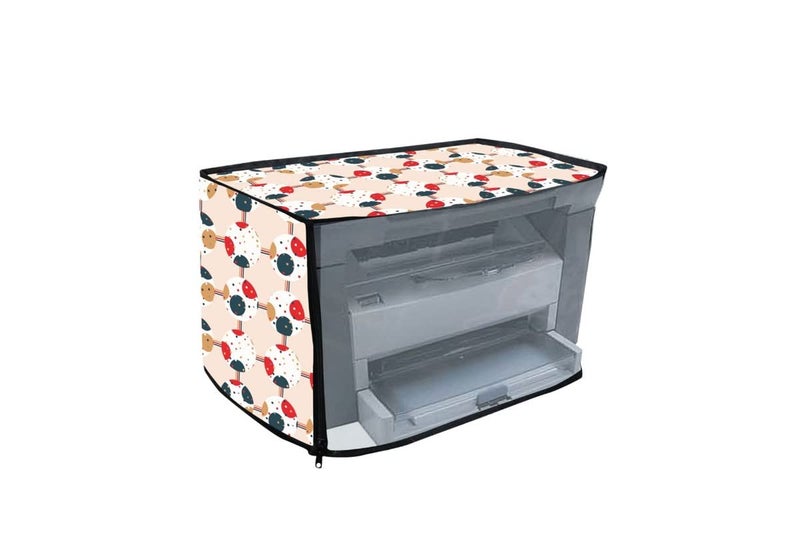 Printer Cover for HP 1005 Printer with Zipper for Dust Protection (White Circle)