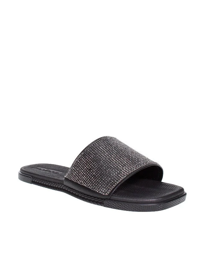 موليكا Moleca Ladies Flat Sandals Black | Made In Brazil