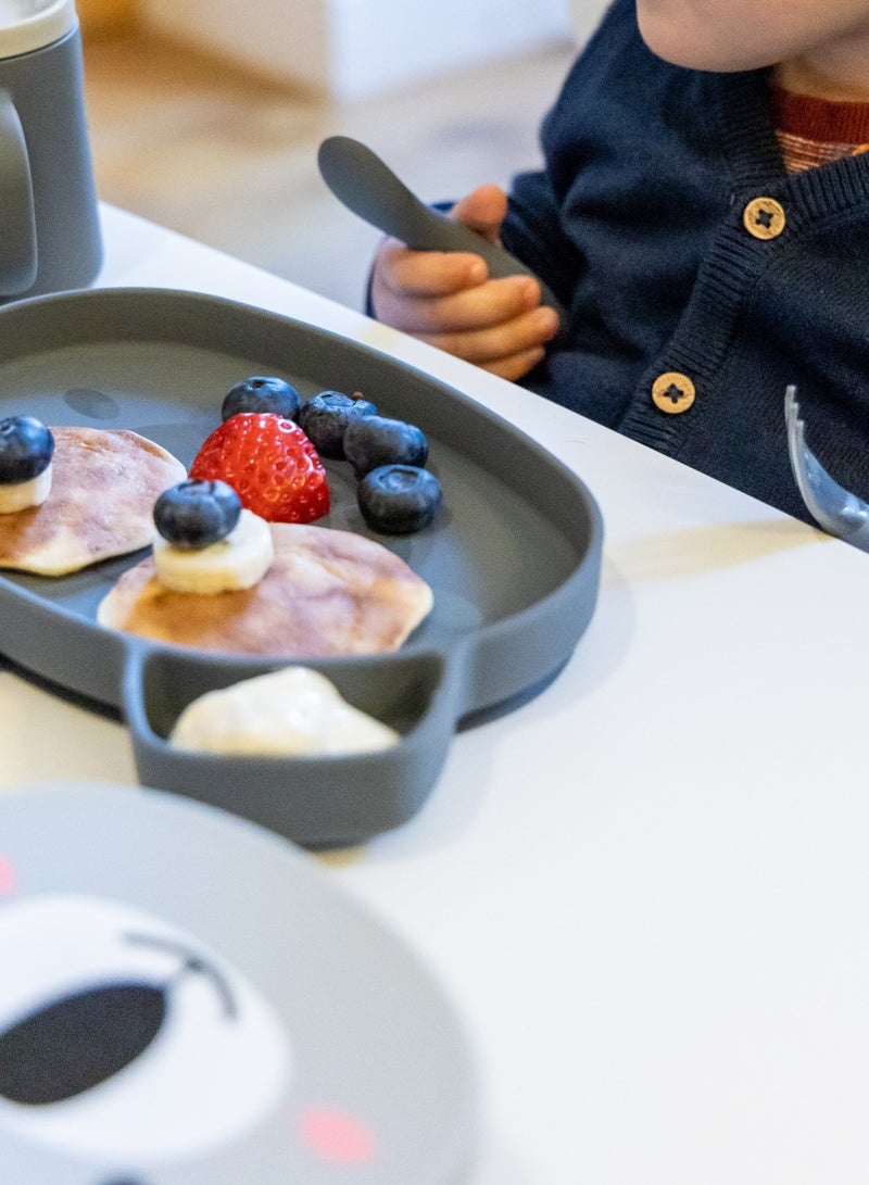 TUM TUM Suction Bowl For Baby, Toddler Bowl With Lid & Spoon, For Babies & Toddlers 6 Months+, BPA Free Silicone Baby Feeding Set, Microwave/Dishwasher/Freezer Safe, Kev Koala, Grey - Image 5