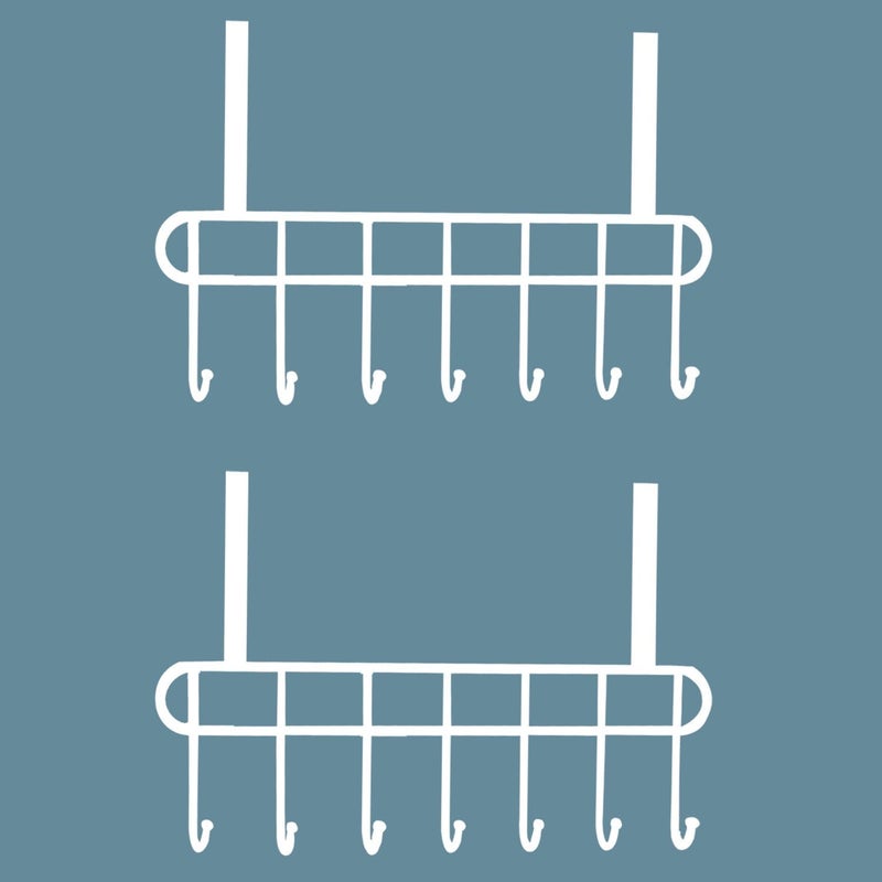 Boniry 2 Pcs Over The Door Hook Hanger Adhesive Hooks Heavy Duty Wall Hooks Waterproof Stainless Steel Hooks for Hanging Coat, Hat,Towel Robe Hook Rack Wall Mount- Bathroom and Bedroom White - Image 1