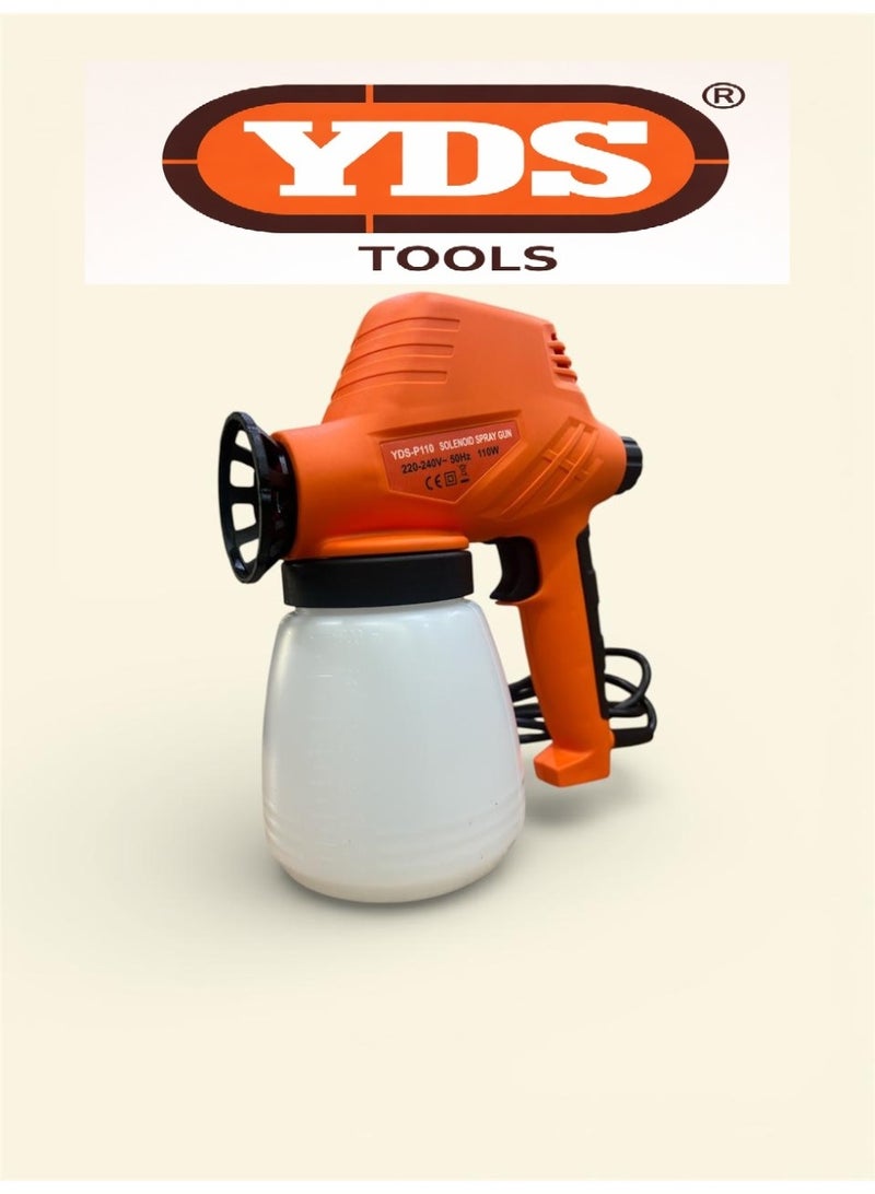 YDS Electric Paint Spray Gun – Orange / Black / White – 110W – 800ml Tank – High Precision Smooth Finish – Ideal for walls, furniture, cars, home painting projects, and workshops – Model YDS-P110 - Image 3
