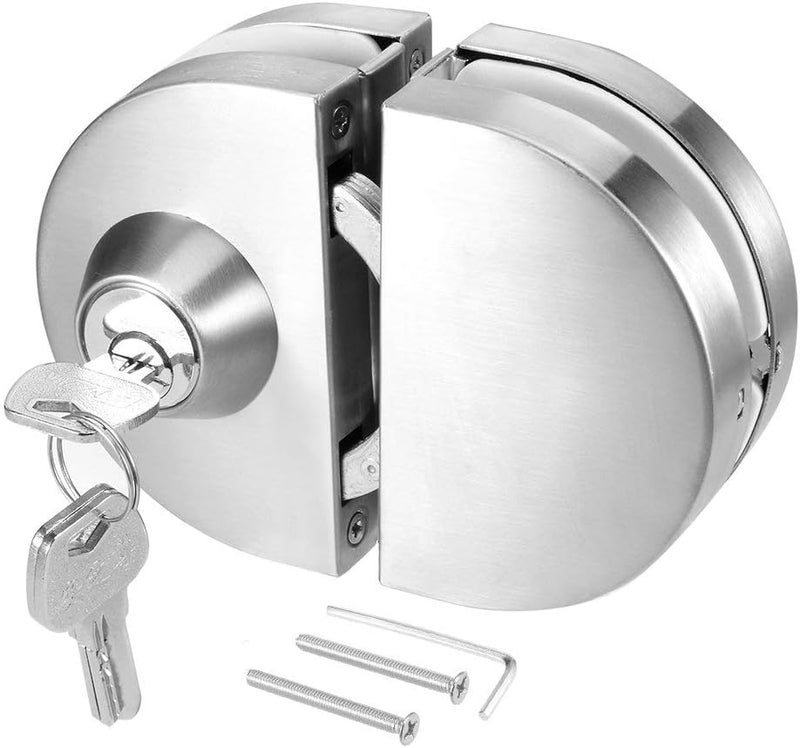 KRIAVAXA Kriavaxa Heavy Duty Double Glass Door LockNo Drilling Stainless Steel Glass Cabinet Lock Double Glass Door Lock Sliding Door Lock Glass Door Cabinet Lock With 3 Copper Keys  - Image 2