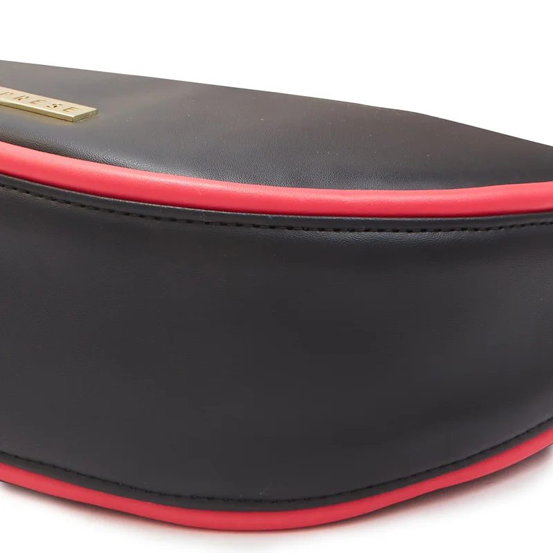 كابريس GRACIE SOLID BLACK FAUX LEATHER MEDIUM SATCHEL