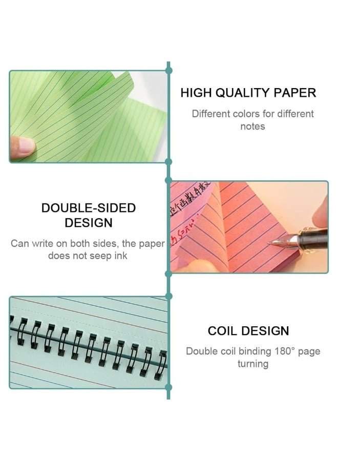 كيلا بطاقات فهرسة مخططة ملونة بألوان الربيع مع خطوط لولبية، بطاقات ملاحظات مسطرة، متعددة الألوان للتعلم في المنزل والمدرسة والمكتب، ذاكرة (12.5 × 7.5 سم، 5 ألوان، 5 قطع) - Image 4