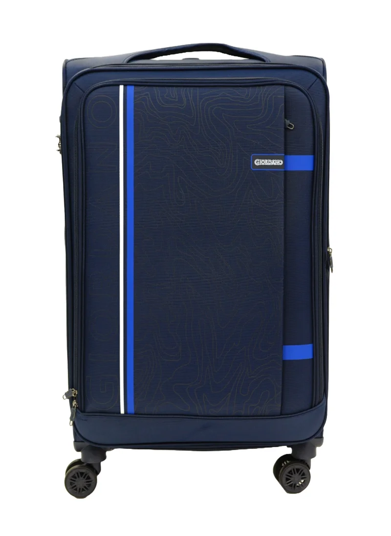 GIORDANO GIORDANO Jodo Series Check-In Large Suitcase Navy Blue, Soft Nylon Lightweight Durable Expandable 4 Wheels Luggage Trolley Bag 28" With Secure TSA Combination Lock.