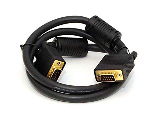 Monoprice Monitor Cable 3 Feet Black Super VGA Male to Male with Ferrites Gold Plated - Image 1