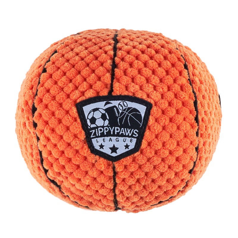 ZippyPaws SportsBallz Dog Squeaky Toys to Keep Them Busy Funny Plush for Small Medium Large Dogs Cute Stuffed Puppy Toy Pet Products Gift for All Breeds Interactive Squeaker Basketball - Image 2