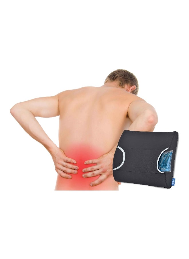 Contour Orthopaedic Design Warm Cool Lumbar Support Cushion with Gel Pack Black 9 x 5 Inch 30-035R  - Image 2