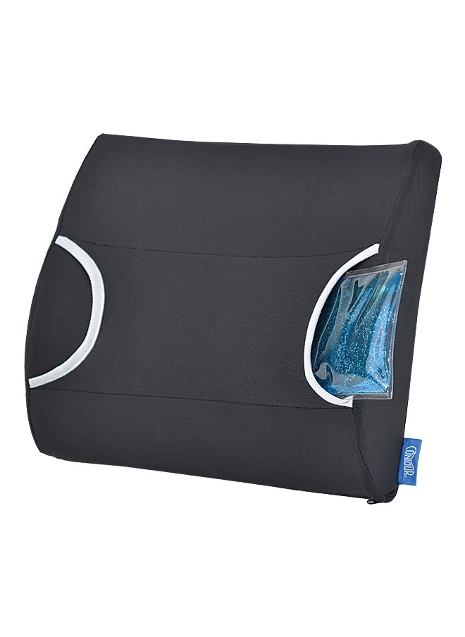 Contour Orthopaedic Design Warm Cool Lumbar Support Cushion with Gel Pack Black 9 x 5 Inch 30-035R  - Image 1