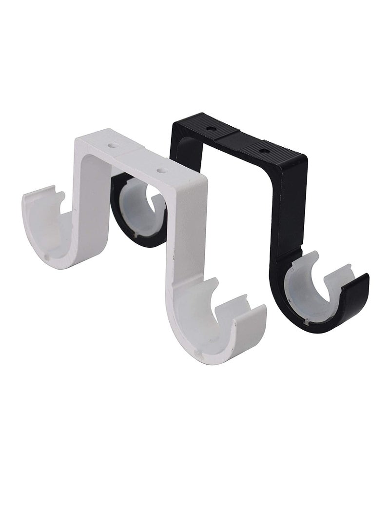 KASTWAVE Curtain Rod Brackets 2 Pcs Double Curtain Rod Ceiling Holder with Heavy Duty Metal Curtain Pole Holder Ceiling Bothway Decorate for Multiple Style Curtain  - Image 5