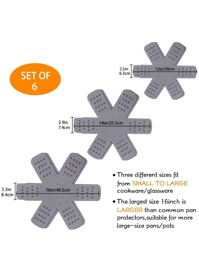 6PCS Thick Star Pattern Pan Pot Protectors 3 Sizes - Image 2