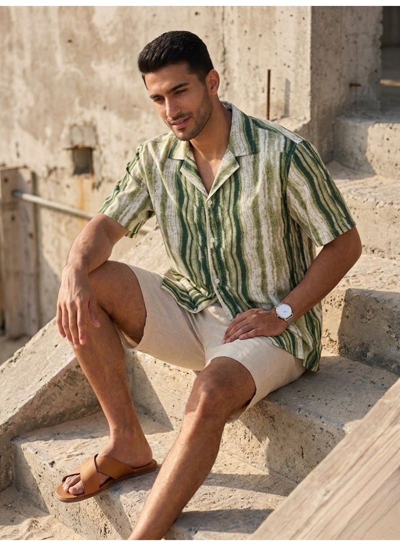 Hikes Men’s Premium Striped Shirt , Lightweight Breathable Summer Casual Shirt - Image 3