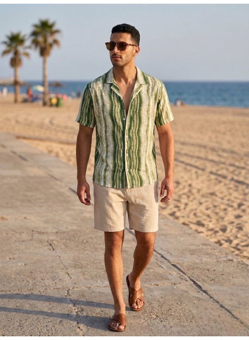 Hikes Men’s Premium Striped Shirt , Lightweight Breathable Summer Casual Shirt - Image 2