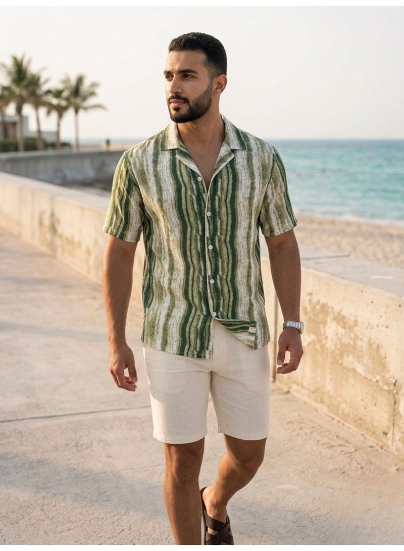 Hikes Men’s Premium Striped Shirt , Lightweight Breathable Summer Casual Shirt - Image 4