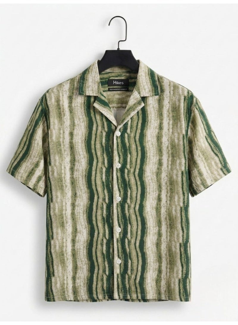 Hikes Men’s Premium Striped Shirt , Lightweight Breathable Summer Casual Shirt - Image 5