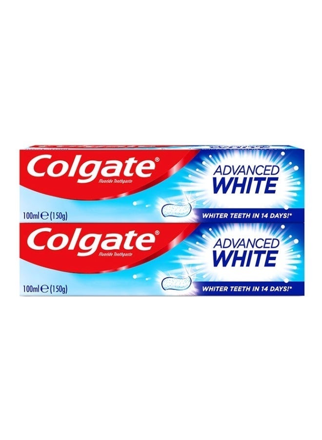 Colgate Advanced Whitening Toothpaste For Whiter Teeth, Pack Of 2, 2X100ml