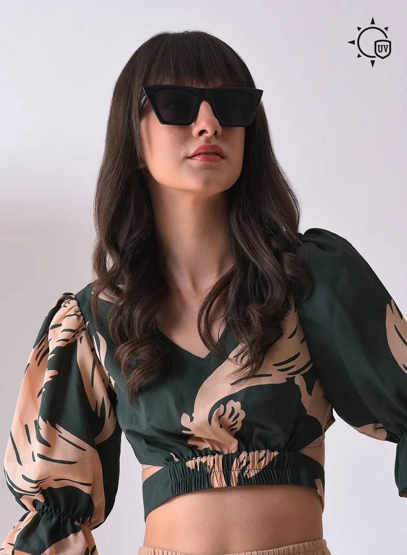 Haute Sauce Black Lens Black Butterfly Sunglasses