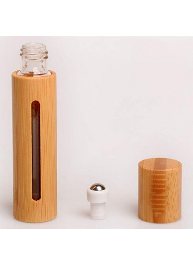 Teensery 2 Pcs 10Ml Bamboo Roller Bottles Empty Refillable Essential Oil Rollon Bottle Cosmetic Storage Vial Container With Stainless Steel Roller Ball And Window For Essential Oil  - Image 2