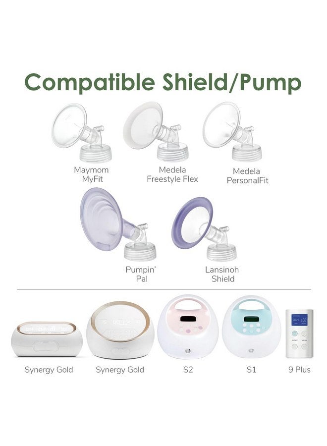 Maymom 2X 12 mm Maymom Two-Piece Wide Neck Pump Parts Compatible with Spectra S1,Spectra S2 Pumps and 2 Valves; Incl Wide Mouth Flanges; Not Original Spectra Flange; (12mm Flange with Valve) - Image 3