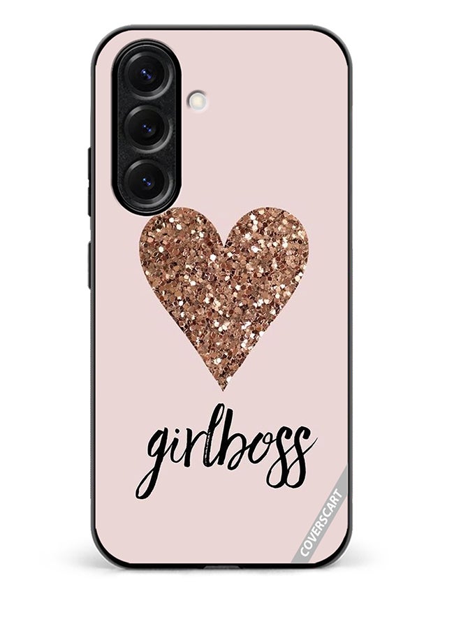 VR CREATIVE Protective Case Cover For Samsung Galaxy A56 Girl Boss Golden Gloss Heart Design Multicolour