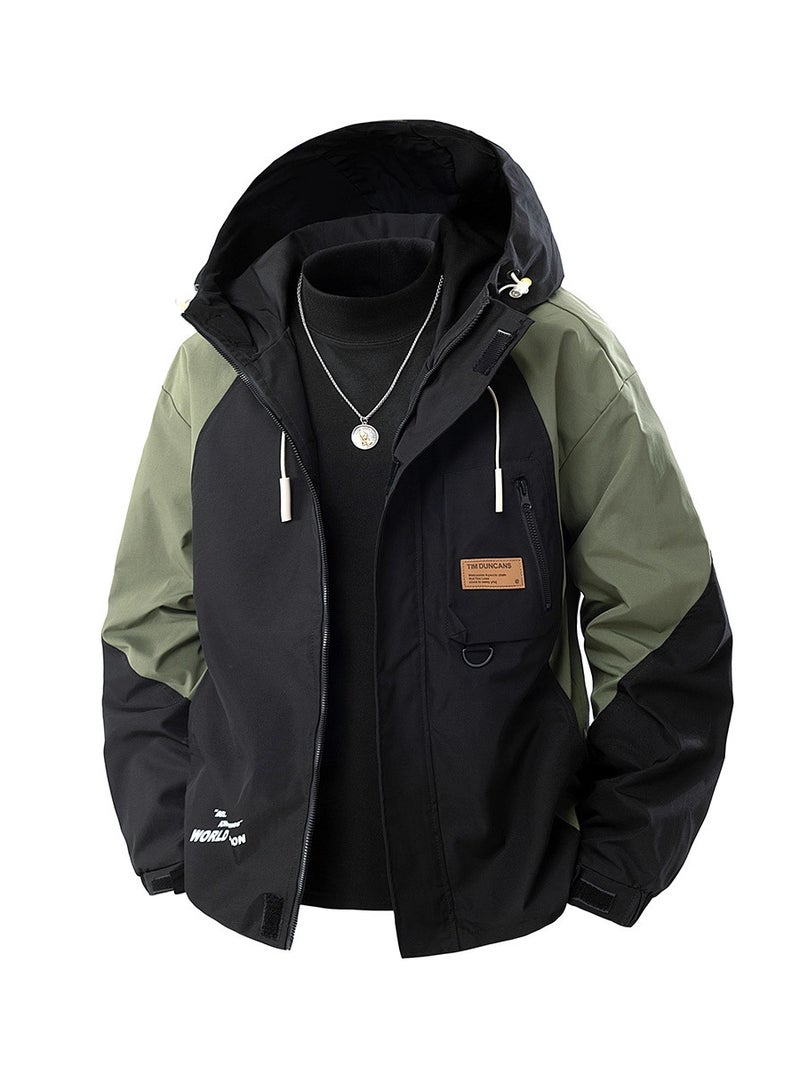 Autumn New Windproof And Waterproof Workwear Jacket For Men Plus Size Loose Fat Hooded Jacket Plus Fat Plus Size Men'S Clothing - Image 4