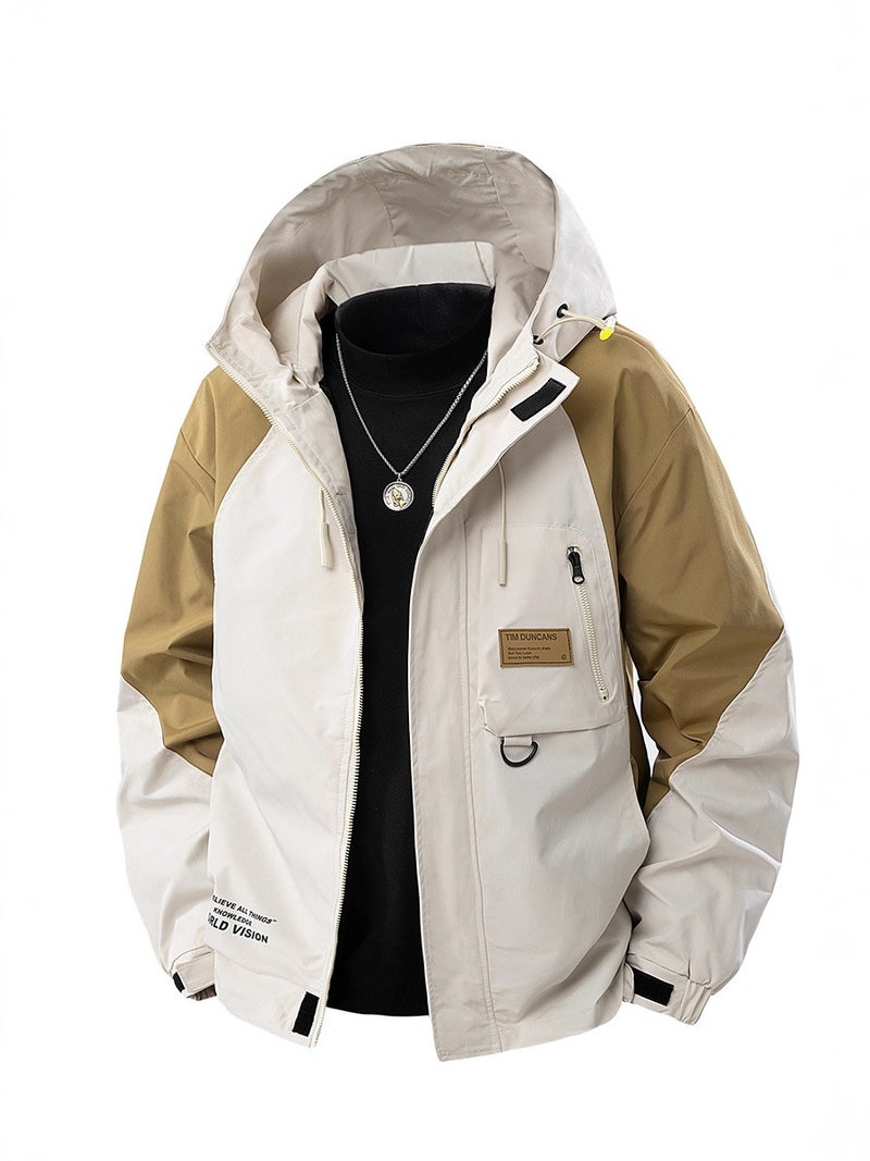 Autumn New Windproof And Waterproof Workwear Jacket For Men Plus Size Loose Fat Hooded Jacket Plus Fat Plus Size Men'S Clothing - Image 2
