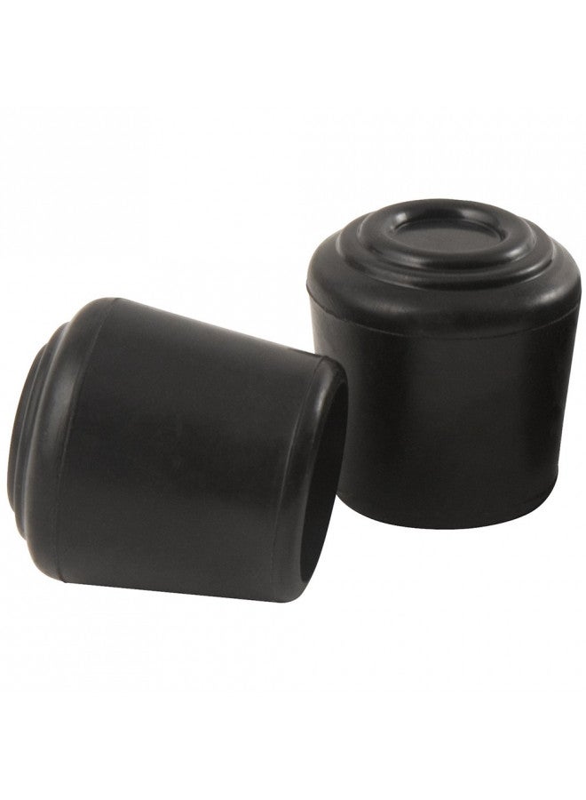 Waxman Softtouch 1-1/4 Inch Rubber Folding Metal Chair Leg Cap Replacement Black, 2 Pieces - Image 1