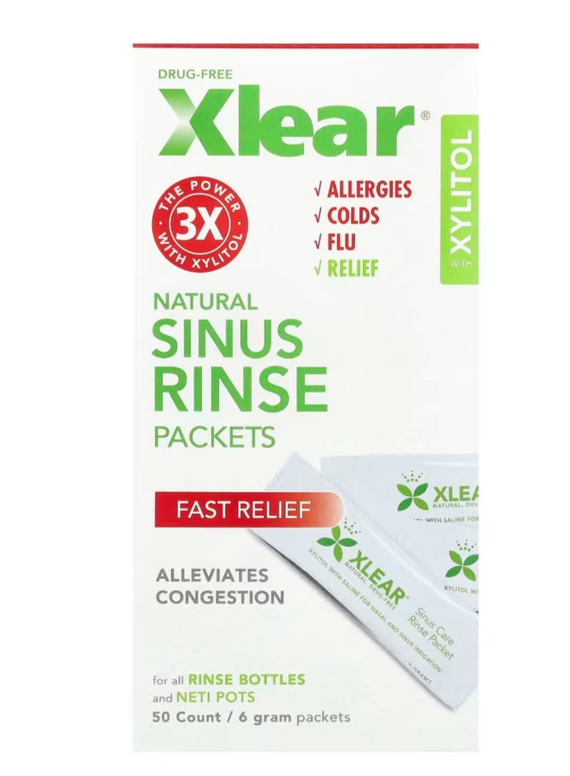 إكسلير Xlear، أكياس غسول طبيعي للجيوب الأنفية، 50 كيسًا، 6 جم لكل كيس . - Image 1