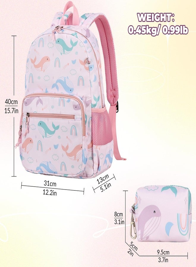 mygreen Kid Child Girl Cute Patterns Printed Backpack School Bag11.5''x15.7''x5.1'', Whale Pink, 14 inch Laptop, Traditional Backpacks, (MG861JYPK) - Image 4