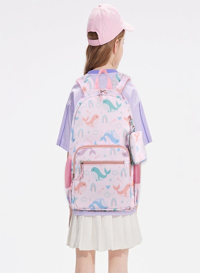 mygreen Kid Child Girl Cute Patterns Printed Backpack School Bag11.5''x15.7''x5.1'', Whale Pink, 14 inch Laptop, Traditional Backpacks, (MG861JYPK) - Image 2