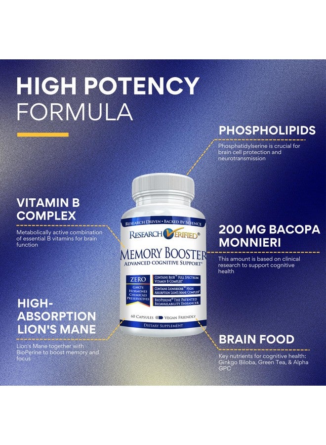 Research Verified Memory Booster - Nootropic Supplement - Enhance Cognition and Memory - Lion’s Mane, Ginkgo Biloba, BioPerine - 3 Month Supply - Non-GMO - Made in The USA - Image 2