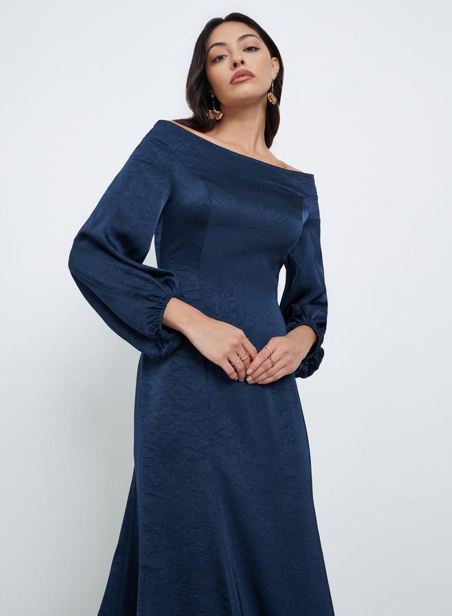 ستايلي فستان سهرة طويل بأكتاف مكشوفة - Image 2