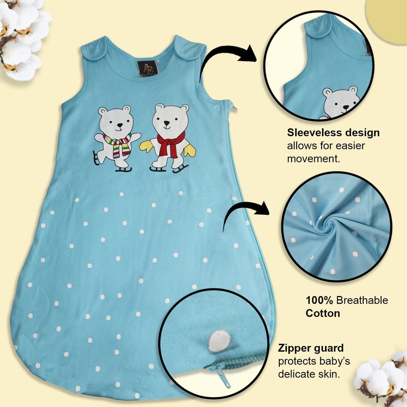 Adhigams New Born Baby Jolly Bear Stylish Cotton Sleeping Bag for Baby boy and Girl | For 0 to 12 Months (Pack of 1) - Image 4