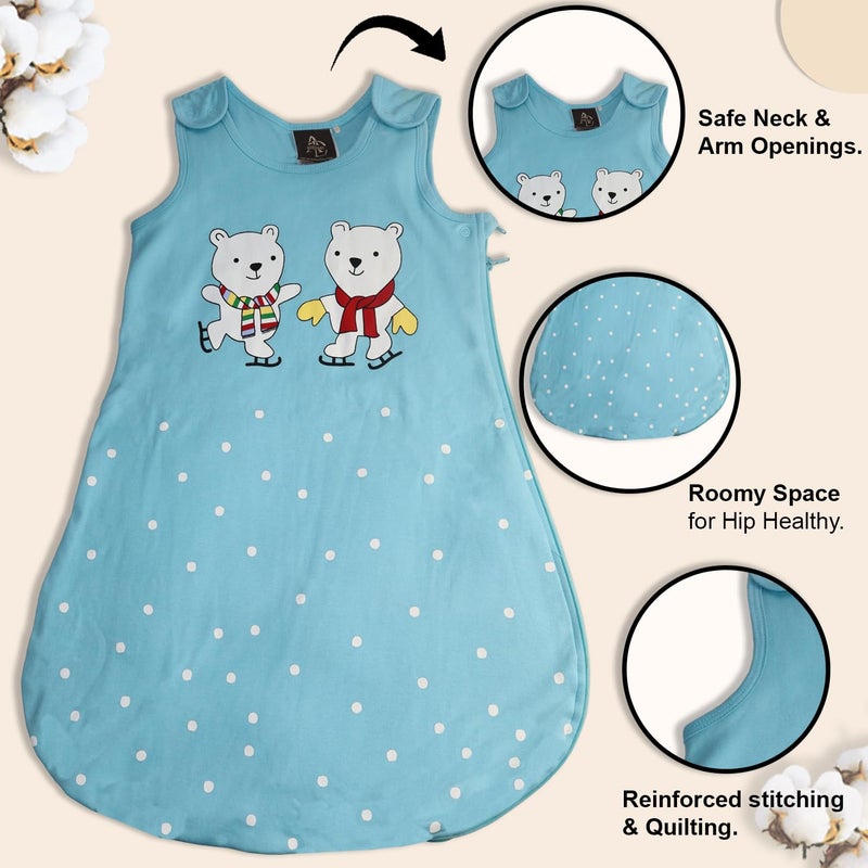 Adhigams New Born Baby Jolly Bear Stylish Cotton Sleeping Bag for Baby boy and Girl | For 0 to 12 Months (Pack of 1) - Image 3