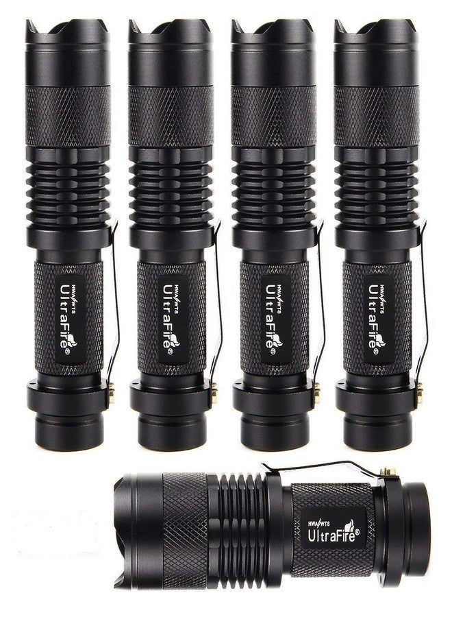 ULTRAFIRE 5 Pack SK68 Tactical and Small Flashlights,7w 3-Mode Pocket Torch Adjustable Focus Zoom Light Lamp - Image 1
