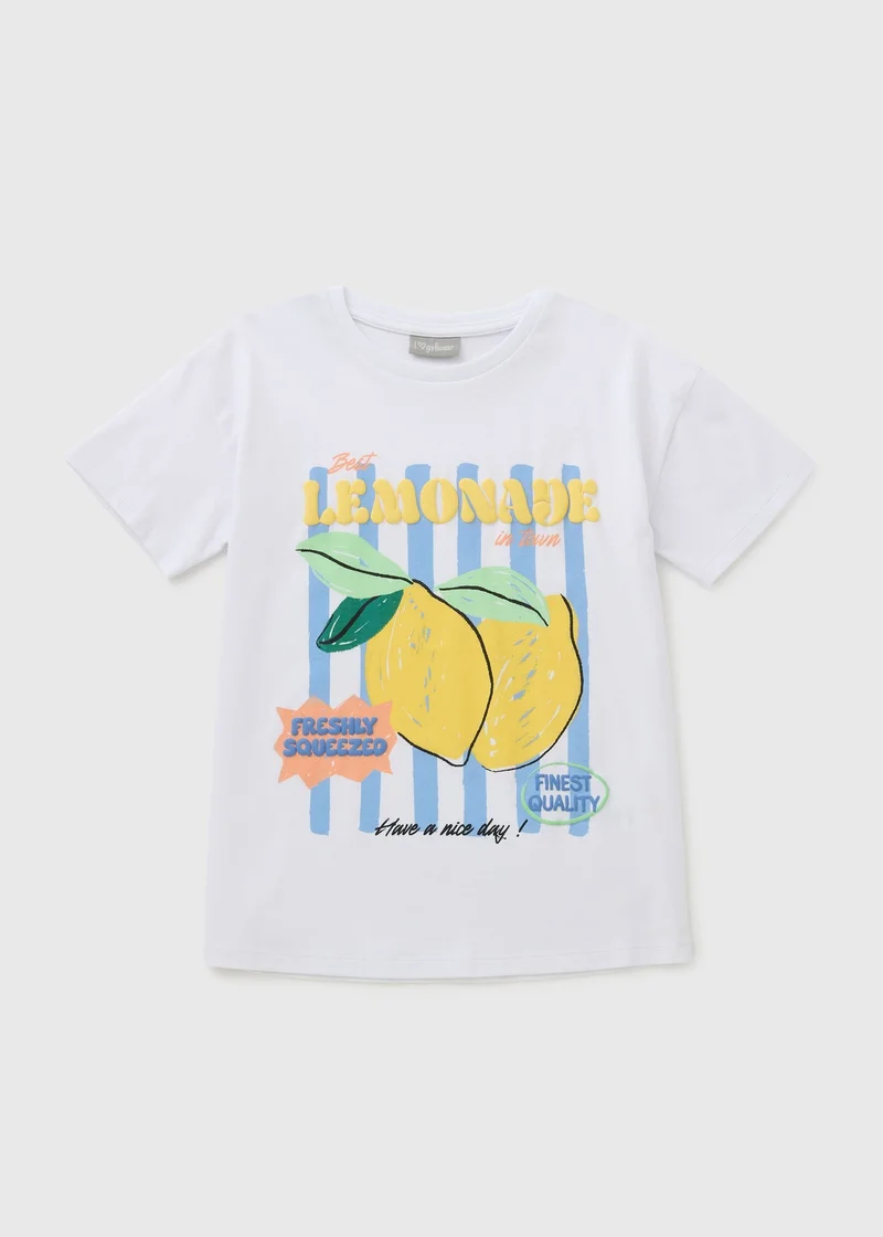 ماتلان Girls White Lemonade T-Shirt