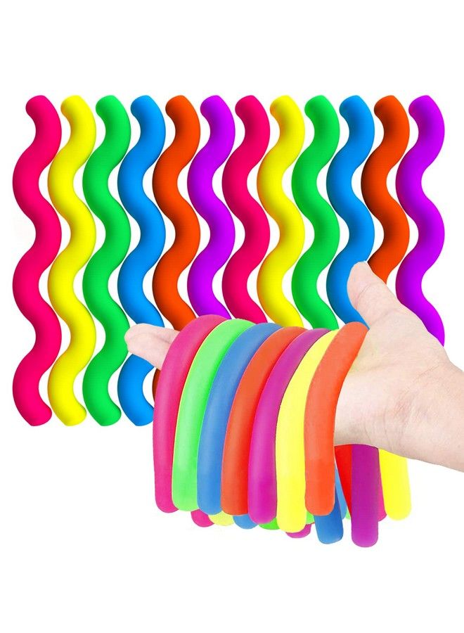 BUNMO Stretchy Strings 12Pk Mini ; Calming Monkey Stretch Noodles ; Perfect Fidget Toys For Anxiety & Stress ; Hours Of Fun For Kids ; Great Kids Party Favors - Image 2