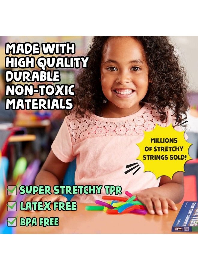 BUNMO Stretchy Strings 12Pk Mini ; Calming Monkey Stretch Noodles ; Perfect Fidget Toys For Anxiety & Stress ; Hours Of Fun For Kids ; Great Kids Party Favors - Image 3