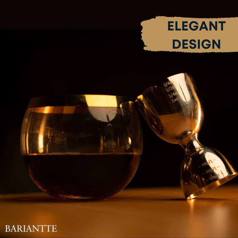 B BARIANTTE BARIANTTE Silver Bell Double Jigger - Premium Cocktail Measure, 2 oz & 1 oz, Mirror Finish Bar Jigger - Image 3