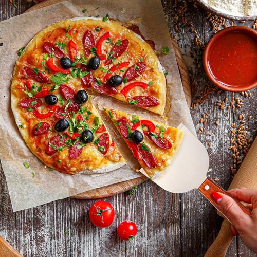TASKHOUSE Griddle Scraper Truner Stainless Steel Blade with Wooden Handle Chopper Dough Cutter for Pancake Pizza (1 Piece) - Image 4