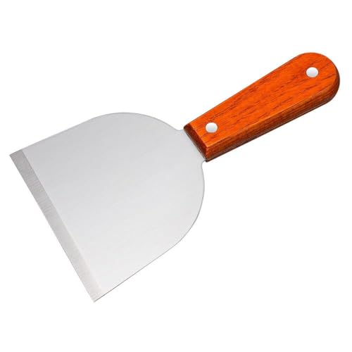 TASKHOUSE Griddle Scraper Truner Stainless Steel Blade with Wooden Handle Chopper Dough Cutter for Pancake Pizza (1 Piece) - Image 1
