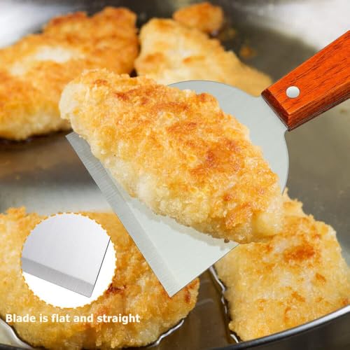 TASKHOUSE Griddle Scraper Truner Stainless Steel Blade with Wooden Handle Chopper Dough Cutter for Pancake Pizza (1 Piece) - Image 3