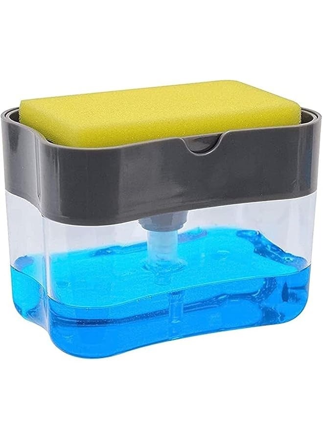PROMASS Showay Soap Dispenser and Sponge Holder for Kitchen Sink Dish Washing Soap Dispenser, Sponge Rack Shelf, Soap Dispenser Pump |ASSORTED|  - Image 1