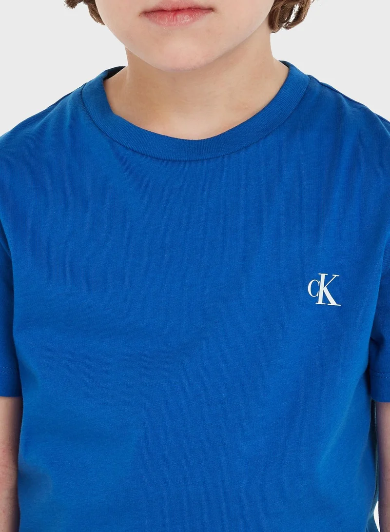 Calvin Klein Jeans Kids 2 Pack Crew Neck T-Shirt