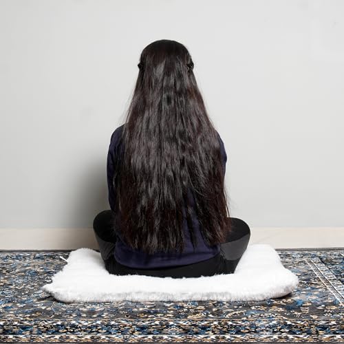 NEXTGO Floor Seat Cushions Yoga Meditation Mat Pooja aasan Soft Extra Comfortable Feather Touch Last Long Upto Washable Material Size 24 x 30 Inch 2 x 2.5 Fit (White) - Image 4