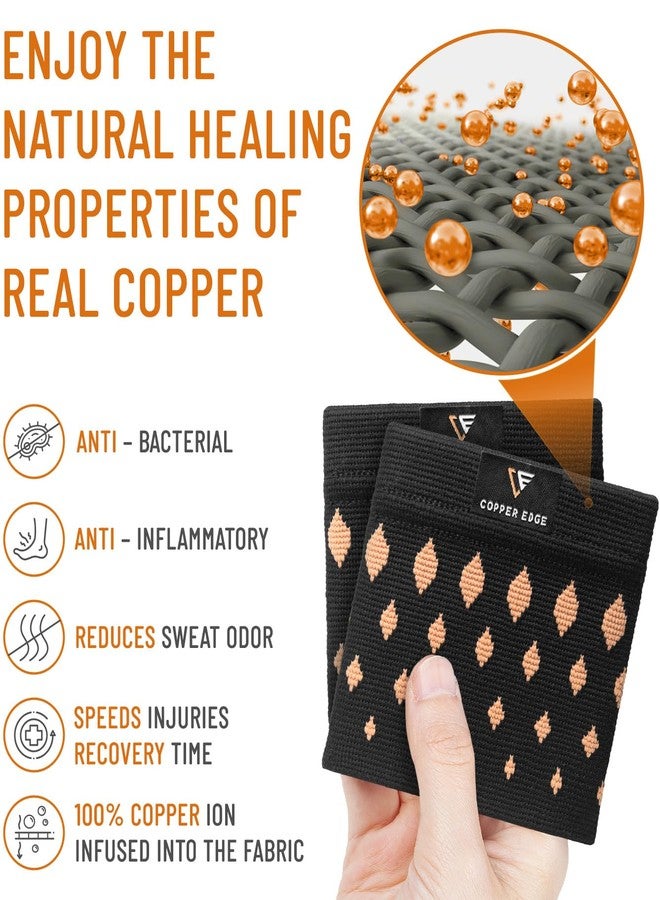 Copper Edge دعامة نحاسية لقوس القدم لتخفيف آلام التهاب اللفافة الأخمصية لدى النساء والرجال - أربطة ضغط لتخفيف آلام قوس القدم مناسبة للأقواس المسطحة/العالية/المنخفضة - دعامة كبيرة لقوس القدم - Image 2