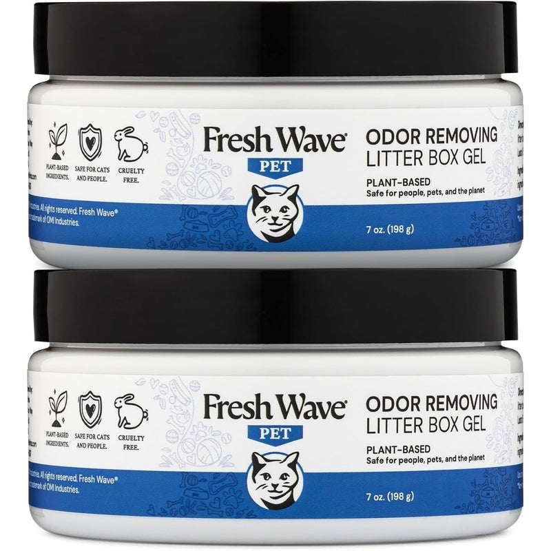 Fresh Wave Odor Removing Litter Box Gel 7 oz Pack of 2  Safer Pet Odor Eliminator for Home and Litter Box Area
