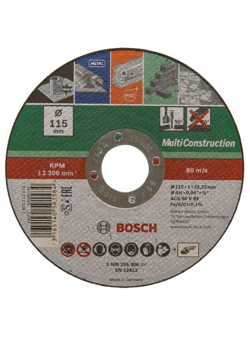 BOSCH Straight Cutting Multiconstruction Disc 115 X 1 Mm
